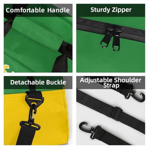 Zestdesign Personalized Cheerleader Bag, Custom Cheer Bag with Name, Customize Gym Sport Duffel Bag for Women, Green Yellow