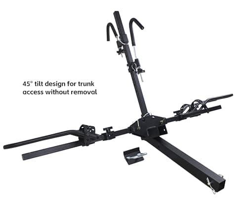 MaxxHaul Platform Bike Rack for 2 Bikes - Hitch Mounted Tray Carrier for SUV, Van, & Truck - Adjustable Tire Cradles & Foam Padded Hooks - Fits 2" Class III & IV Hitches (50027)