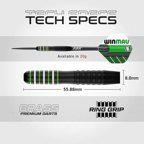 Winmau Darts - Masters Pro Premium Bristle Dartboard Set - Includes Dart Board, Darts, Flights, Shafts and Oche Strip - Professional Steel Tip Darts & Dart Board for Adults