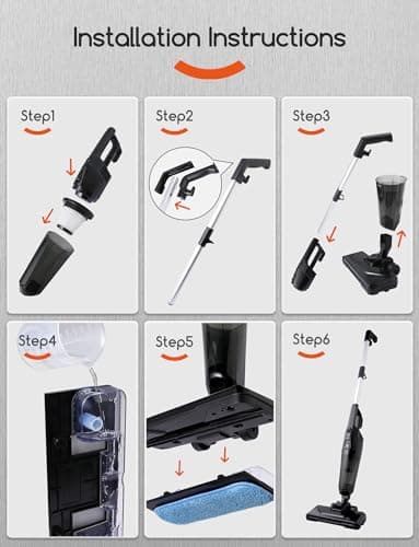 Stick Vacuum Cleaner with 3 Mop Pads Electirc Mop 600W 18kpa Powerful Suction Corded Upright Vacuum Lightweight Electric mop for Tile Hardwood Floor,Marble Cleaning