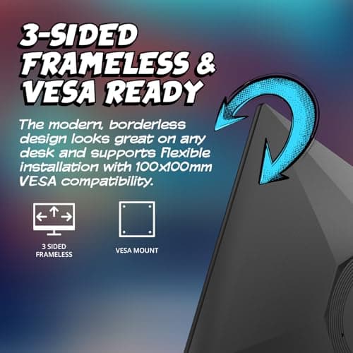 AOC 24G51F 24 inch Gaming Monitor 1920x1080 144Hz, IPS Panel, Console Gaming Ready, Full HD, 3-Sided Frameless, 1x HDMI 2.0, 1x Display Port, 3-Year Zero-Bright-Dot