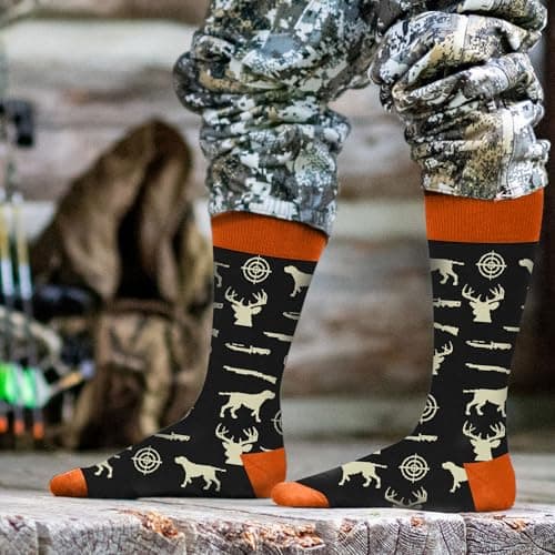 Hunting Accessories for Men, Dad - Funny Deer & Duck Hunting Socks - Stocking Stuffers, Christmas Gift B0GCCP51NT