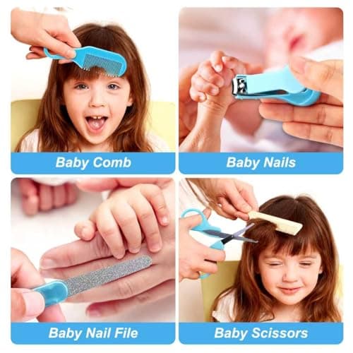 Baby Grooming Kit, Infant Safety Care Set with Hair Brush Comb Nail Clipper Nasal Aspirator,Baby Essentials Kit for Newborn Girls Boys B0B8NKVDJH