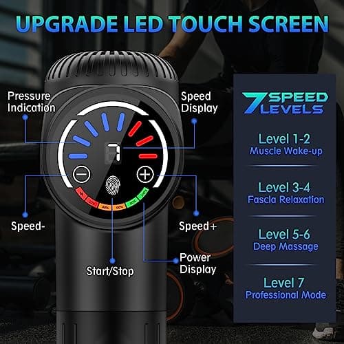 TOLOCO Massage Gun, Deep Tissue Back Massage for Athletes for Pain Relief, Percussion Massager with 10 Massages Heads & Silent Brushless Motor, Gifts for Fathers Day, Black
