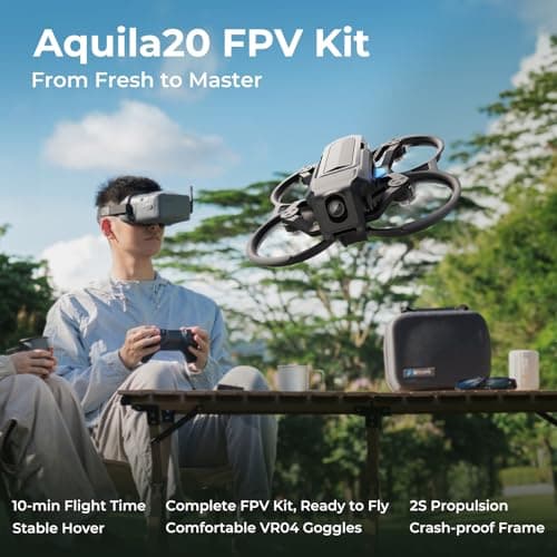 BETAFPV Aquila20 FPV Kit with Altitude Hold Stable Hover, LiteRadio 4 SE Radio Transmitter, VR04 FPV Goggles DVR Supported, 3 Modes 2S Propulsion System Drone RTF for FPV Beginner Fly Indoor Outdoor