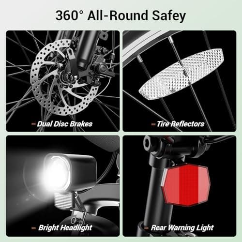 Electric Bikes for Adults, 26"/27.5" E Bikes for Adults with 1200W Peak Motor, 28 MPH, 50+ Miles Range Electric Bicycle, E Mountain Bike with 480WH Removable Battery, UL Certified