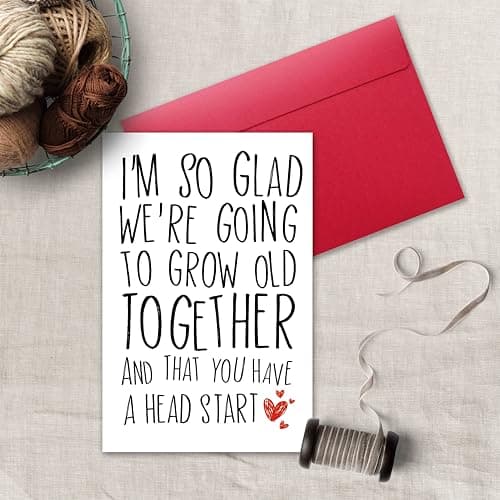 Funny Birthday Card for Husband from Wife, Grow Old Together Humor Birthday Card Gift for Older Husband, Sarcastic Happy Bday Cards for Him Men Husband Hubby B0H146F7BP