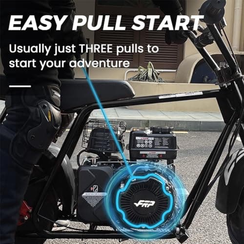 FRP Mini Dirt Bike GMB100, 99 CC Gas Powered Mini Bike 4 Stroke 3HP, Off Road Mini Bikes for Kids and Adult, Trail Bike Up to 28 Mph, Weight Support Up to 220 LBS (Black)