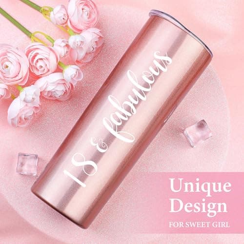 18th Birthday Gifts for Girls Trendy 18 Year Old Girl Birthday Gifts for 18 Year Old Girl Gift Ideas Unique Age 18 Gift for Female Teen Girls Her Daughter Happy 18th Decoration Presents with Tumbler
