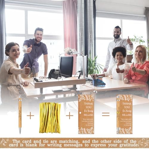 Employee Appreciation Gift, Thank You Ballpoint Pen with Greeting Card for Medical Assistant Vet Tech Week Women Men Team ReliThick 30 Sets Inspirational Pens Bulk Customer Service Week Gifts B0DHFVH6YB