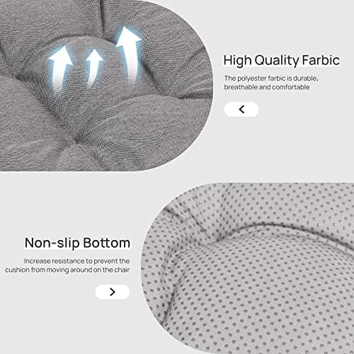 Love's cabin Memory Foam Chair Cushions Set of 4, 15.5"x15.5"x3.5" Indoor & Outdoor Seat Pads for Dining, Kitchen, Office, Patio Chairs - Grey