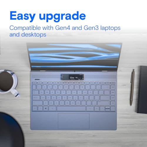 Crucial P310 1TB SSD, PCIe Gen4 NVMe M.2 2280, Up to 7,100MB/s, for Laptop, Desktop (PC), & Handheld Gaming Consoles, Includes Acronis Data Recovery Software, Solid State Drive - CT1000P310SSD801