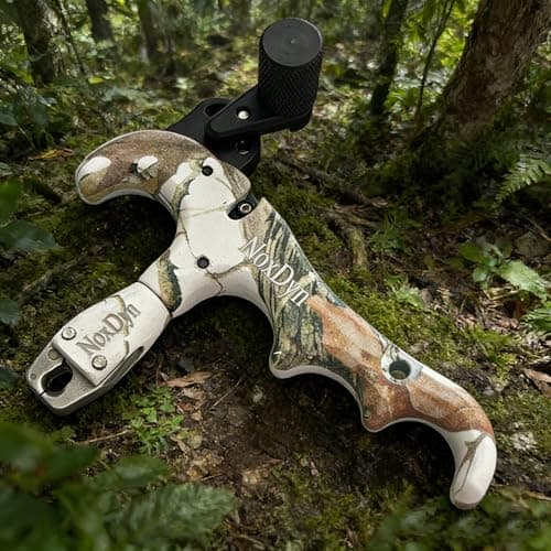 Archery Bow Release for Compound Bow, 4-Finger Adjustable Sensitivity Thumb Release Aid, 360° Rotatable Head for Hunting and Target Practice (Camouflage)