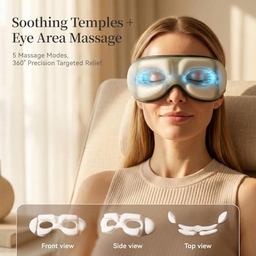 35dB, Lightweight Eye Massager, Gift for Women Husband, for Home, Office, and Travel ReliefRX Ultra-Quiet Eye Massager with Heat and Cooling, Sage Green B0GJ3CPT77