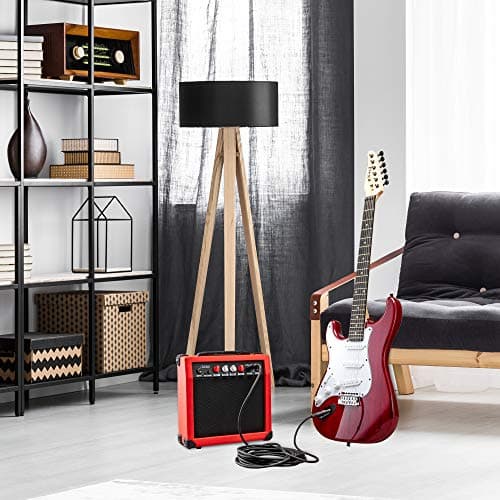 LyxPro CS 39” Left Hand Electric Guitar Kit for Beginner, Intermediate & Pro Players with Guitar, Amp Cable, 6 Picks & Learner’s Guide, Solid Wood Body, Volume/Tone Controls, 5-Way Pickup - Red