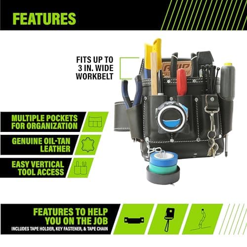 AWP Tool Pouch, Electrician Tool Pouch, Premium, Professional Multi-Pocket Organizer