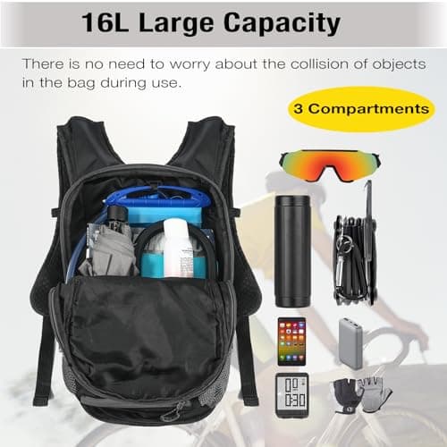 Bicycle Cycling Backpack - Water Resistant Biking and Bike Commuter Lightweight Backpack with Helmet Mesh Holder, Men and Women