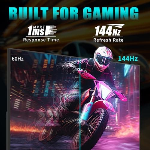 Viewedge Gaming Monitor 27 Inch FHD 144hz, 1ms IPS 1080p Computer Monitor with 110% sRGB, Bluelight Filter, HDMI & VGA Port, Support Freesync and Wall Mount
