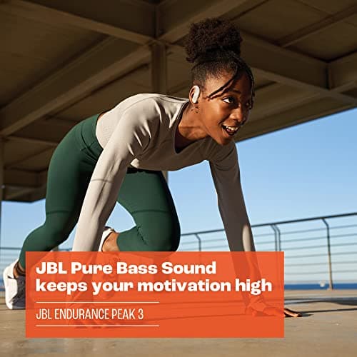 JBL Endurance Peak 3 - Dust and Water Proof (IP68) True Wireless Active Earbuds, JBL Pure Bass Sound, Up to 50 Total Hours of Playback with Speed Charge, Ambient Aware & Talk Thru (Black)