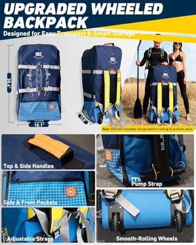 Inflatable Kayak Fishing Kayak for Adults Portable Touring Kayak Canoe with Wheeled Backpack, Seats, Pump and Paddles, Full Drop Stitch Construction