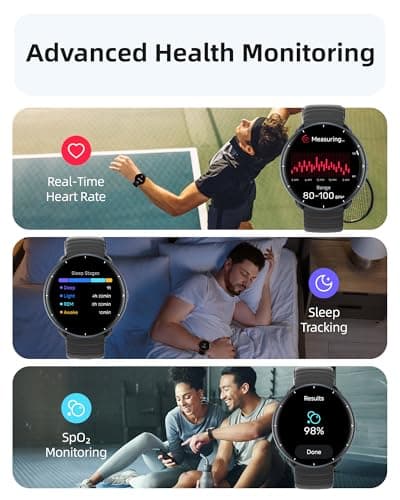 Parsonver Parsonver Swimming Smart Watch, 5ATM Waterproof for Pool & Open Water, Built-in GPS & Compass, AMOLED Screen Fitness Tracker with 100+ Sports Modes, Heart Rate & Sleep Monitor, AI Swim Analysis, Black