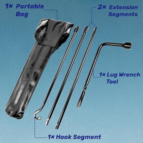 Spare Tire Tool Kit with Tire Jack Handle and Wheel Lug Wrench Spare Tire Kit Compatible with 2005-2021 Tacoma