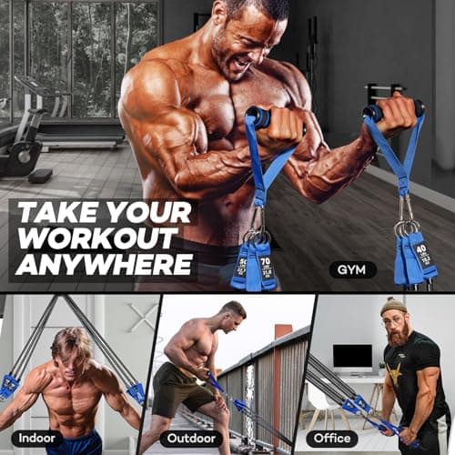 Resistance Bands, 390 LBS Heavy Duty Exercise Bands for Working Out, Workout Bands with Handles, Stretch Band for Men, Fitness Bands for Home Workouts, Muscle Training, Strength, Slim, Yoga