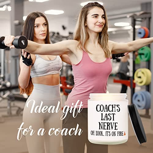 Niyewsor Soccer Coach Gifts, Lavender Scented Soy Wax Candle, Best Coach Christmas Gifts from Basketball/Baseball Team, Thank You Gift for Fitness/Athletic/Personal Trainer, Handmade, 7oz