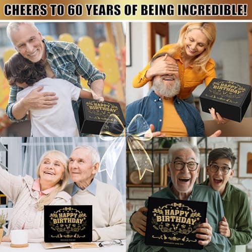 60th Birthday Gifts for Men - Unique Box with 20 Oz Tumbler, Scented Candle, Socks, Baseball Cap for Husband, Dad, Grandpa, Friends, Teachers, Boss