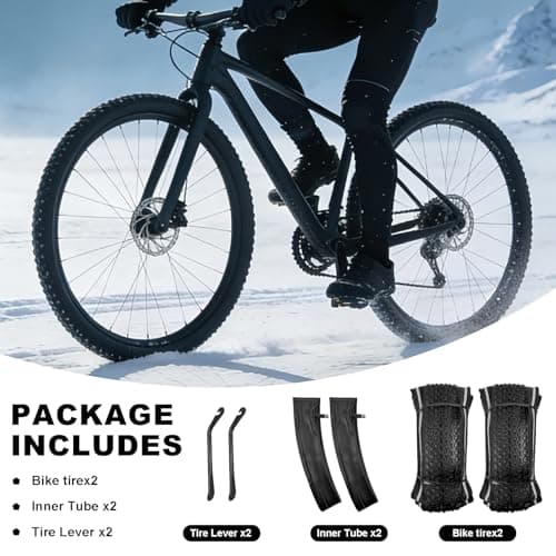 2 Pack Bike Tire Set Thicken Wear-Resistant 26x1.95/2.125 Bicycle Tires with 2 Inner Tubes 26 Inch Bicycle Tires for Mountain,Commuter,Touring Bike