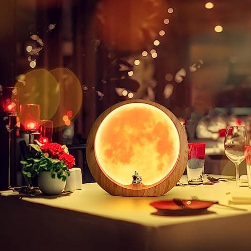mamre Moon Lamp for Living Room, Decoration Night Light, Anniversary Valentine Gifts for Him, Mr & Mrs Signs for Wedding Table Décor, Home Gift Xmas Gift, Newlywed Couples Under The Full Moon