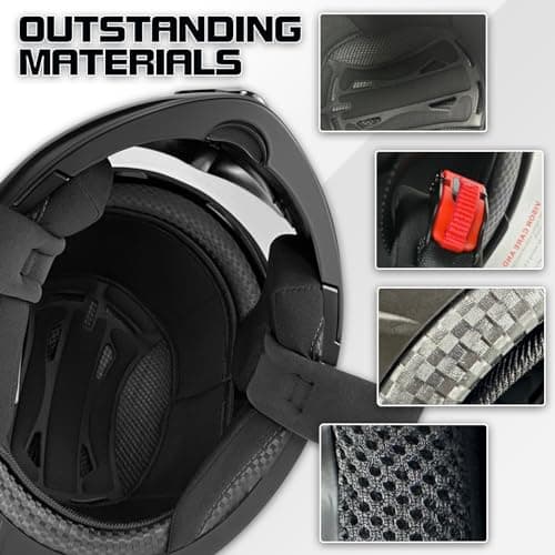 Motorcycle Helmet, Full Face, Matte Black, DOT Certified, Flip-Up Design
