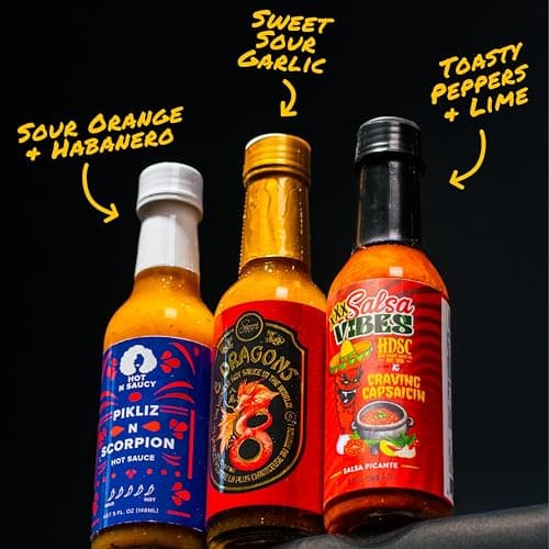 Hot Ones Hot Sauce Challenge - Season 30 - Hot Sauces Gift Sets - Variety Pack - Made with Natural Ingredients - Unique Small Batch Sampler Gift Set - 5 fl oz Bottles (10-Pack) B0GVVYMJKM