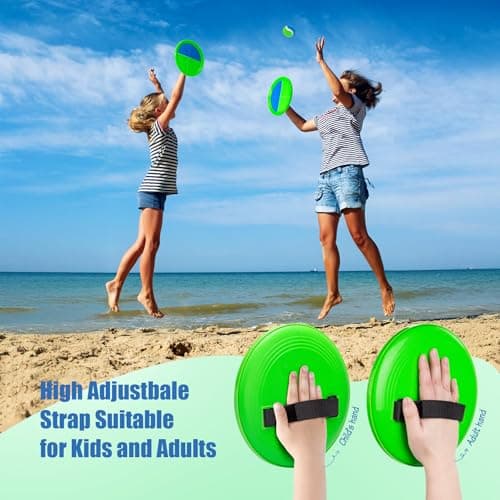 PlayZap Toss and Catch Ball Set Ultra Sturdy ABS - Valentine Gift for Toddlers Kids Teens Boys Girls 3-5 5-8 8-13+ Yrs - Baseball Toy Indoor Outdoor Yard Game & Beach/Pool Toy Set 4 Pack