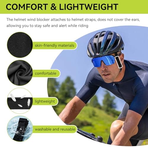 Cycling Wind Noise Blocker for Bike Helmet, Wind Noise Reducer Helmet Attachment, Wind Noise Reduction Accessories for Biking, Cycling Ear Wind Protection, 2 PCS