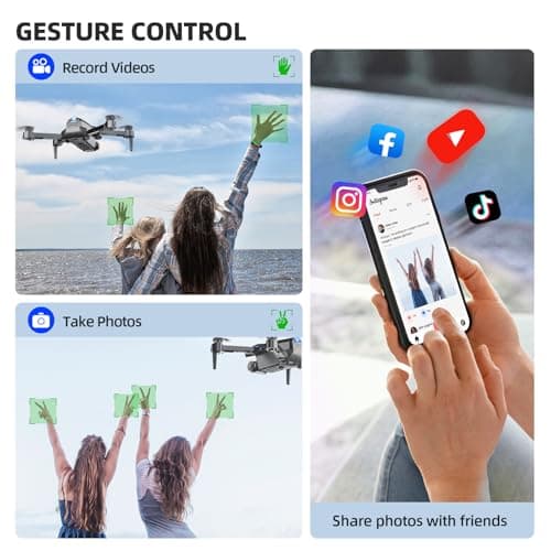 Drone with Camera for Adults Beginners Kids, Fun 1080P Foldable Mini Drone for Exciting Indoor Outdoor Play, RC Quadcopter with 2 Batteries, One Key Start, Easy to Fly, Altitude Hold, 3D Flips