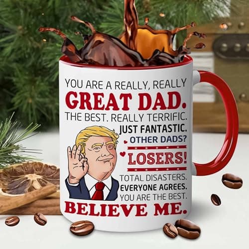 BECHUSKY Dad Gifts - Happy Birthday Dads - Best Dad Ever Cup - Dads Coffee Mug from Daughter, Son, Child - Fathers Day, Christmas, Birthday Gifts for Fathers, Papa, Daddy - Father Present Ideas