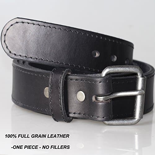 Kmioc Concealed Carry CCW Leather Gun Belt 1 1/2 inch 100% Full Grain Thick Leather Belt for Gun Carry