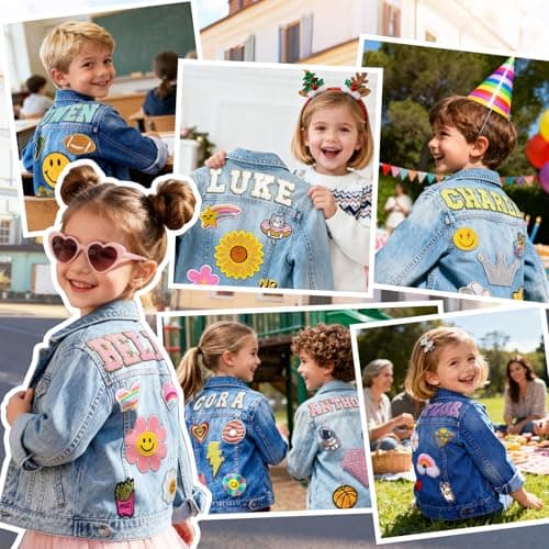 1-10 Year Old Girl Boy Birthday Gifts, 4t girl clothes, Personalized Jean Jacket Toddler Girl Boy Personalized Name Jean Jacket for Girls/Boys/Kids B0FHWNC548