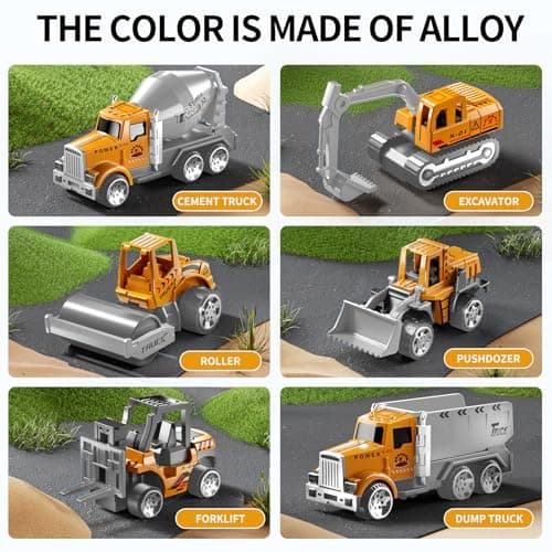 NIPLOOOW Kids Boys Construction Truck Vehicle Toy Set with Play Mat and Die-Cast Toy Car, Transport Carrier Truck for Kids 3-5, Birthday Gifts Toys for 3-8 Year Old Boys B0D7M51TRB