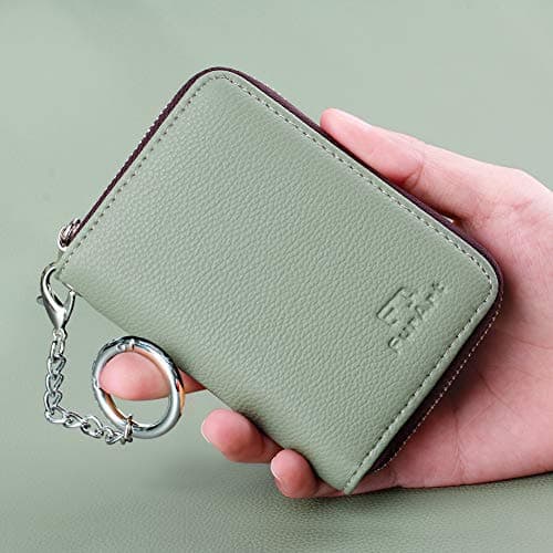FurArt Zipper Wallet Women, RFID Blocking Credit Card Wallet, Business Card Holder, Compact Size KeyChain Wallet