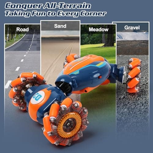 Gesture Sensing RC Stunt Car - Boys Girls Toys Age 6-8-12, 4WD Hand Controlled Remote Control Twist Car with Light & Music,Cool Birthday presents and Ideas Gifts for Kids Age 6 7 8 9 10 11 12 YearsOld B0CT8KCNBD