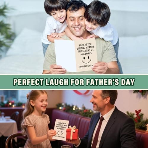 Step Dad Father's Day Gifts, Funny Fathers Day Card from Step Daughter Son Kids, Best Gag Gifts for Stepdad Bonus Dad Who Wants Nothing, Personalized Presents for Dads Father In Law Daddy Gift Ideas