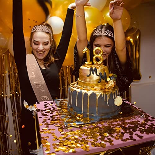 Crown and Pearl Pin Set for 18th Birthday - It's My 18th Birthday Sash, Tiara, Cake Topper, Decorations and Gift for Her