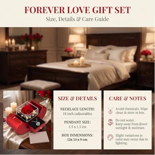 moshen Preserved Red Rose Flower Gift Box with LED Lights, Romantic Gift for Women, Ideal Gift for Mom Wife Girlfriend on Mother's Day, Valentine's Day, Christmas, Birthdays Anniversary (Red) B0FRNKJRLH