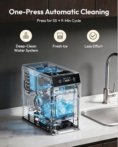 EUHOMY 2.4" Ice Ball Maker Countertop, 2Pcs Ready in 60Mins, 48Pcs/Day, 8H Timer, Self-Cleaning Sphere Ice Maker Machine with Crystal Clear Ice, Round Ice Cube Maker for Whiskey & Bourbon
