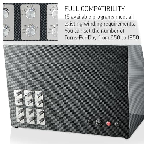 TIMECUBE 12 Watch Winder with 6 Storage Slots, LED Light and Automatic Motor-Stop (Carbon)
