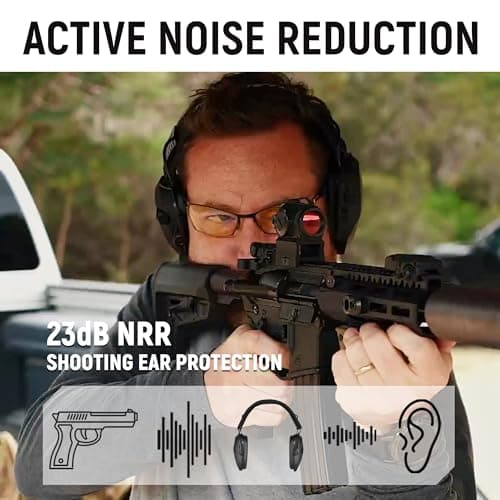 ACT FIRES Shooting Ear Protection for Gun Range, Active Noise Reduction NRR 23dB, Shooting Ear Muffs Hearing Protection