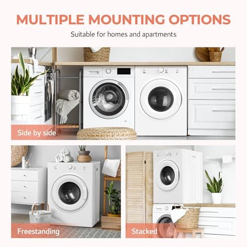 Euhomy Dryer, 3.5 Cu. Ft. 1500W Clothes Dryer, Stainless Steel Tumble Dryer with Exhaust Hose for Home, Apartment, Dorm, White