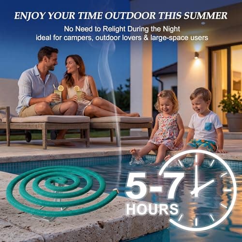 KICKOUTOR Mosquito Repellent Incense Coils with Natural Citronella Oil, 20 Coils & 4 Stands, DEET-Free Outdoor Protection for Patio, Backyard & Camping, Burns 5-7 Hours Against Gnats & No-See-Ums